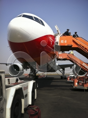 TAAG - the new Boeing 777-300ER named Sagrada EsperanÃ§a at the 4 de Fevereiro National Airport, Luanda, Angola.